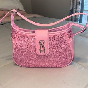 NEW Steve Madden rhinestone fondant pink shoulder bag
